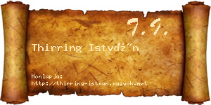 Thirring István névjegykártya