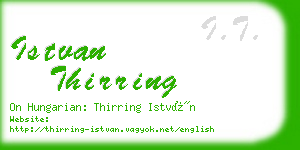 istvan thirring business card